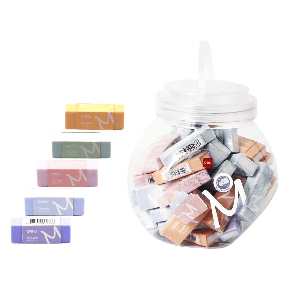 DELI ΒΙΤΡΙΝΑ ΓΕΜΑΤΗ ΓΟΜΑ 50x20x11mm MACARON ΑΣΣΟΡΤΙ 45 ΤΕΜΑΧΙΑ (Το προιόν πωλείται σε μεμονωμένα τεμάχια του ενός)