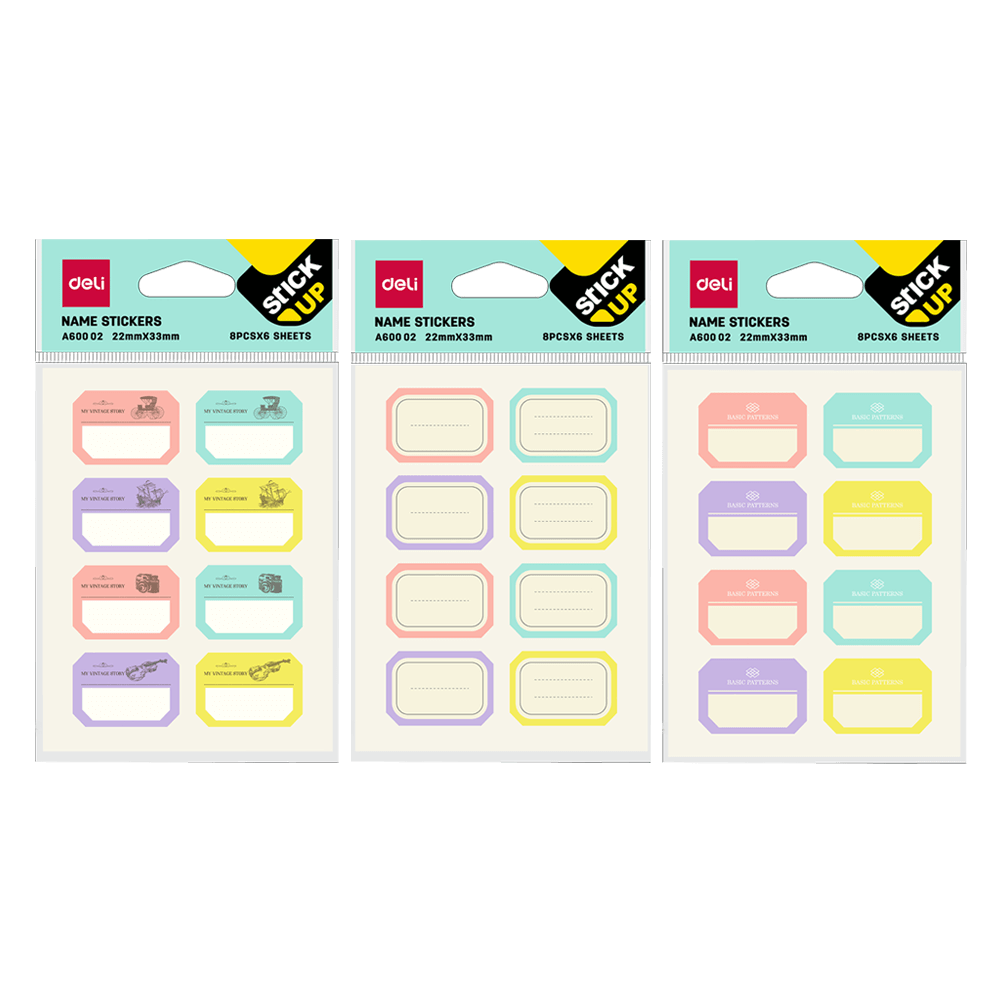 DELI ΕΤΙΚΕΤΕΣ ΑΥΤΟΚΟΛΛΗΤΕΣ ΣΧΟΛΙΚΕΣ BLISTER 6 ΦΥΛΛΑ 48 ΤΕΜΑΧΙΑ