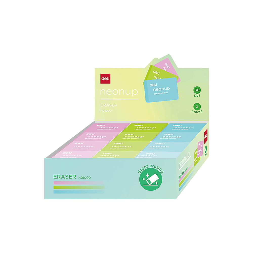 DELI ΒΙΤΡΙΝΑ ΓΕΜΑΤΗ ΓΟΜΑ 39x27x12mm NEONUP ΑΣΣΟΡΤΙ 36 ΤΕΜΑΧΙΑ (Το προιόν πωλείται σε μεμονωμένα τεμάχια του ενός)