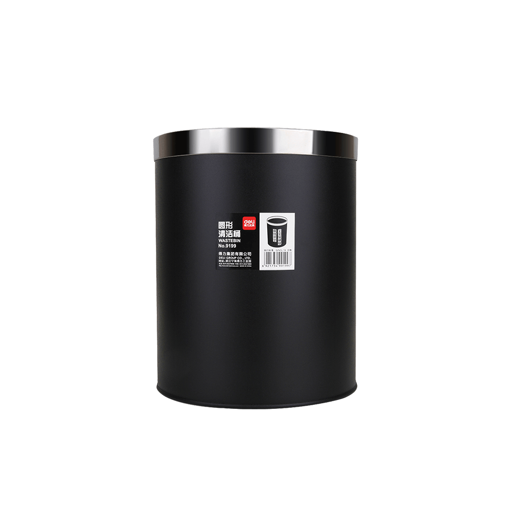 DELI ΚΑΛΑΘΙ ΑΧΡΗΣΤΩΝ ΜΕΤΑΛΛΙΚΟ Φ23.5x29xcm 12lt ΜΑΥΡΟ