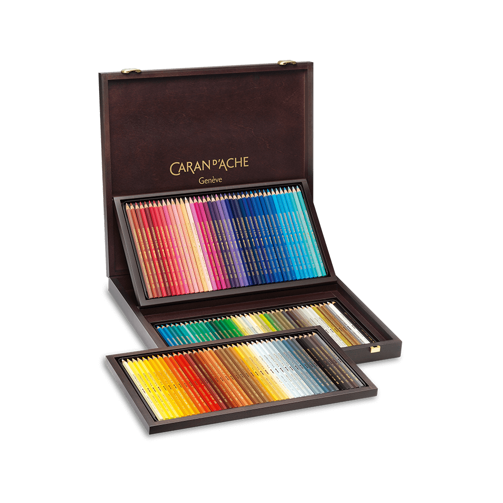CARAN D'ACHE ΚΑΣΕΤΙΝΑ ΞΥΛΙΝΗ ΚΡΑΙΓΙΟΝ (ΞΥΛΟΜΠΟΓΙΕΣ) ΑΚΟΥΑΡΕΛΑΣ 120 ΧΡΩΜΑ
