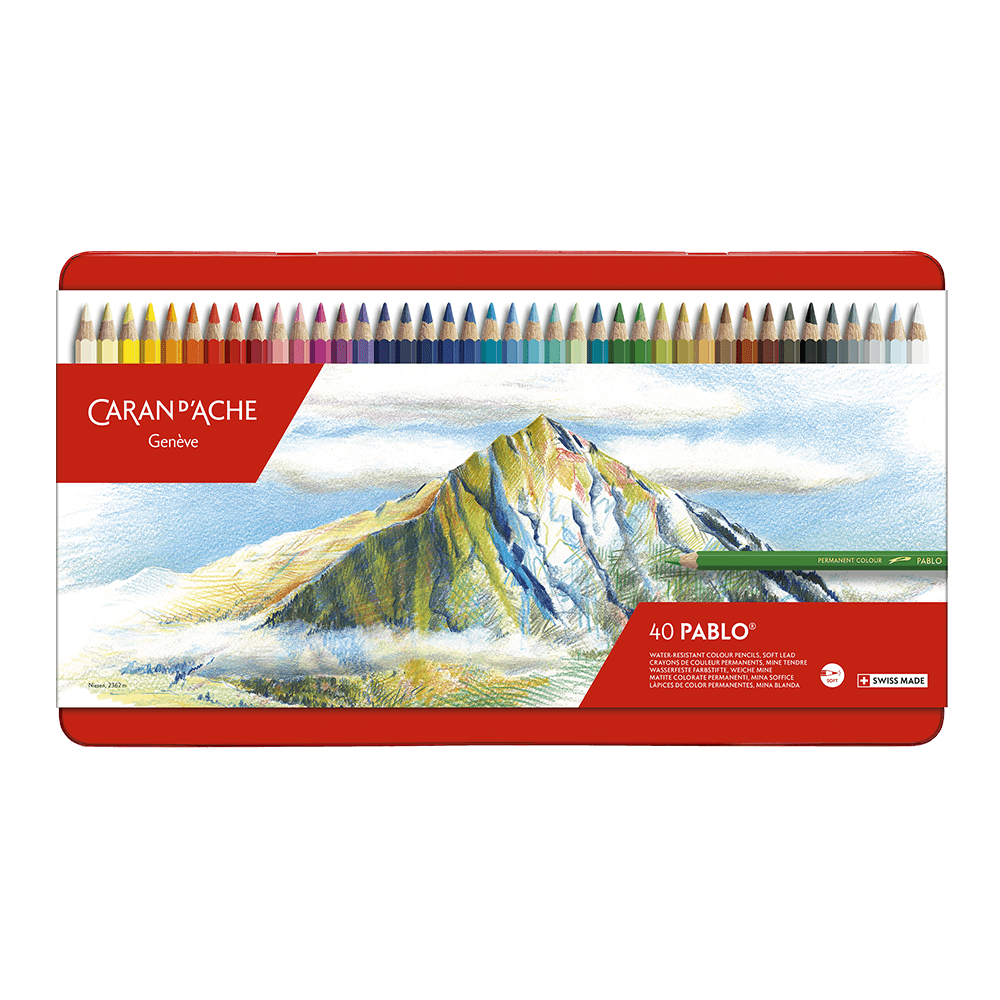 CARAN D'ACHE ΚΡΑΙΓΙΟΝ (ΞΥΛΟΜΠΟΓΙΕΣ) ΚΟΥΤΙ ΜΕΤΑΛΛΙΚΟ 40 ΧΡΩΜΑΤΑ Φ3.8mm PABLO