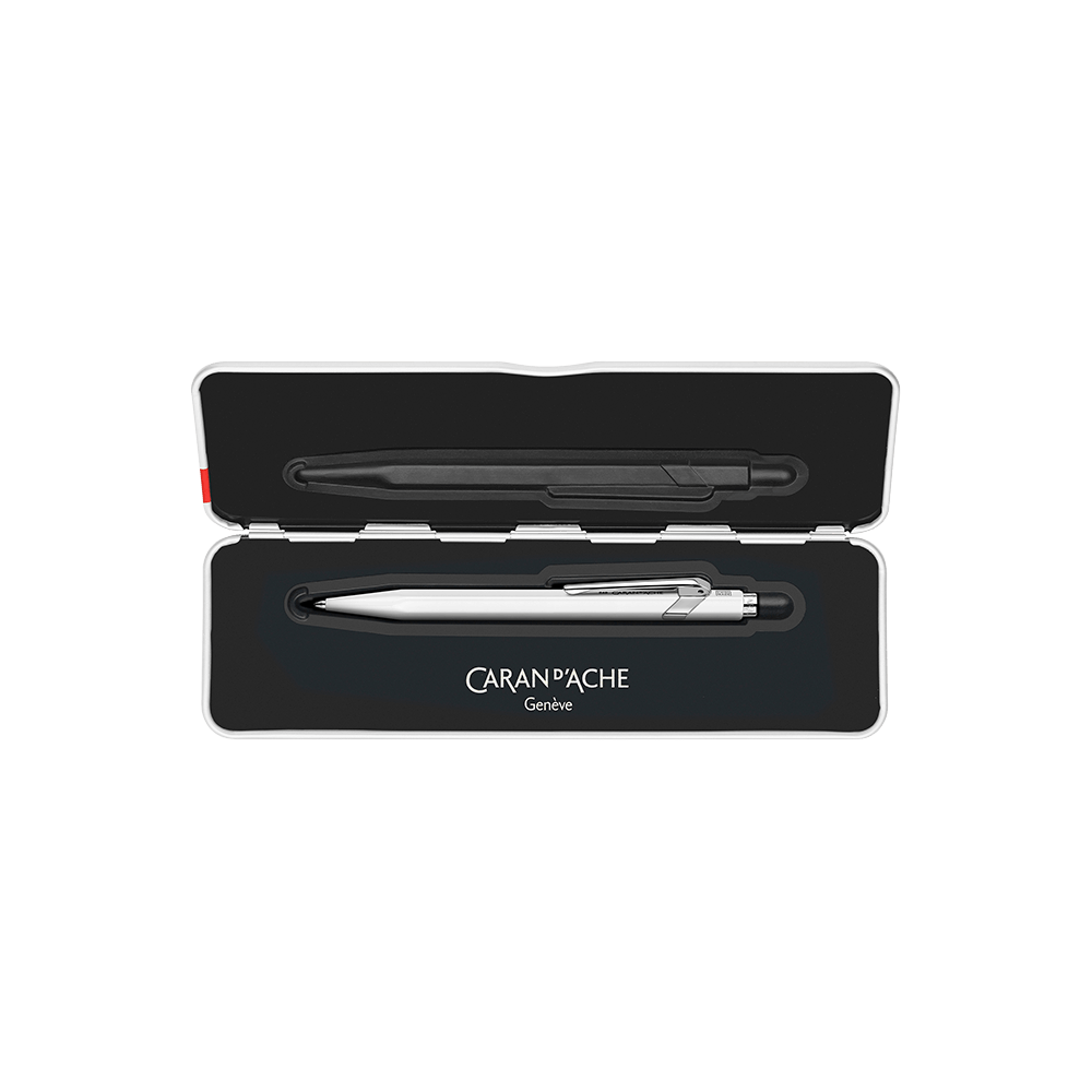 CΑRAN D'ACHE ΣΤΥΛΟ BALLPOINT ΜΑΥΡΟ ΜΕΛΑΝΙ ΜΕΤΑΛΛΙΚΟ ΣΕ ΜΕΤΑΛΛΙΚΟ ΚΟΥΤΙ MEDIUM