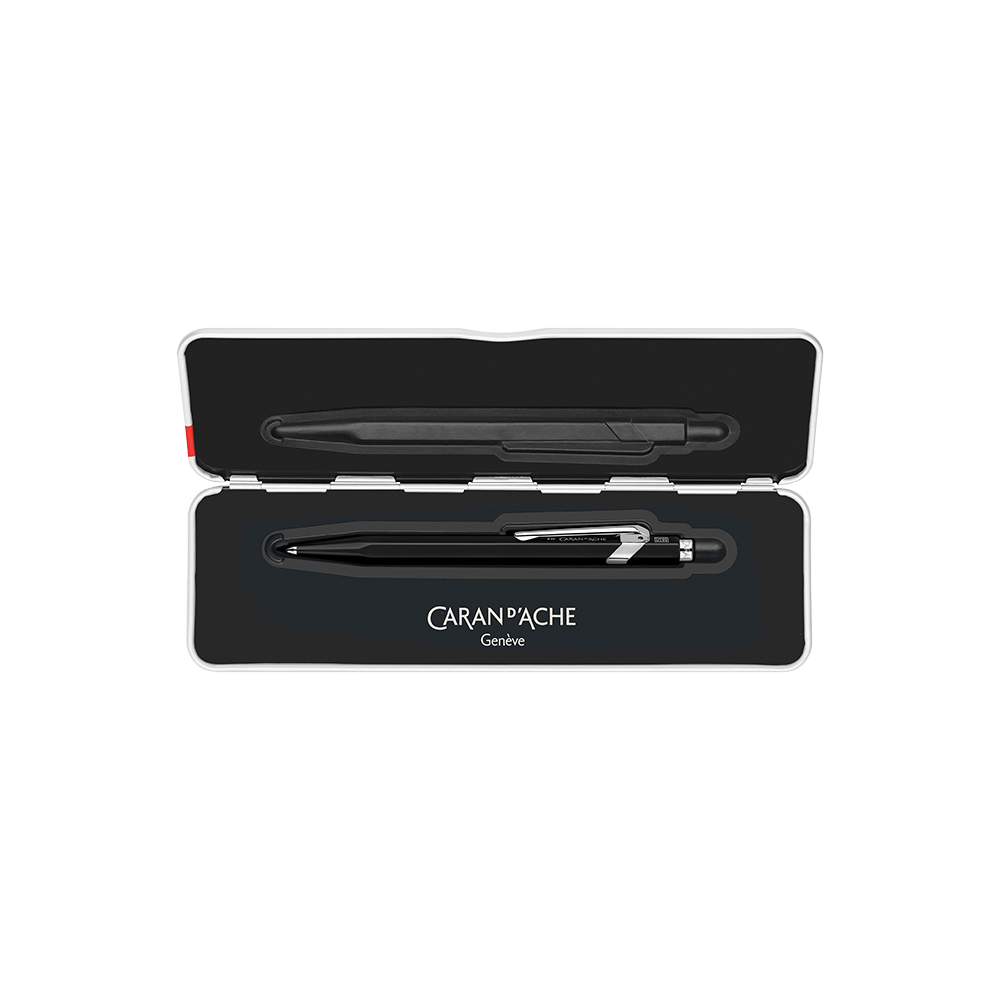CΑRAN D'ACHE ΣΤΥΛΟ BALLPOINT ΜΑΥΡΟ ΜΕΛΑΝΙ ΜΕΤΑΛΛΙΚΟ ΣΕ ΜΕΤΑΛΛΙΚΟ ΚΟΥΤΙ MEDIUM