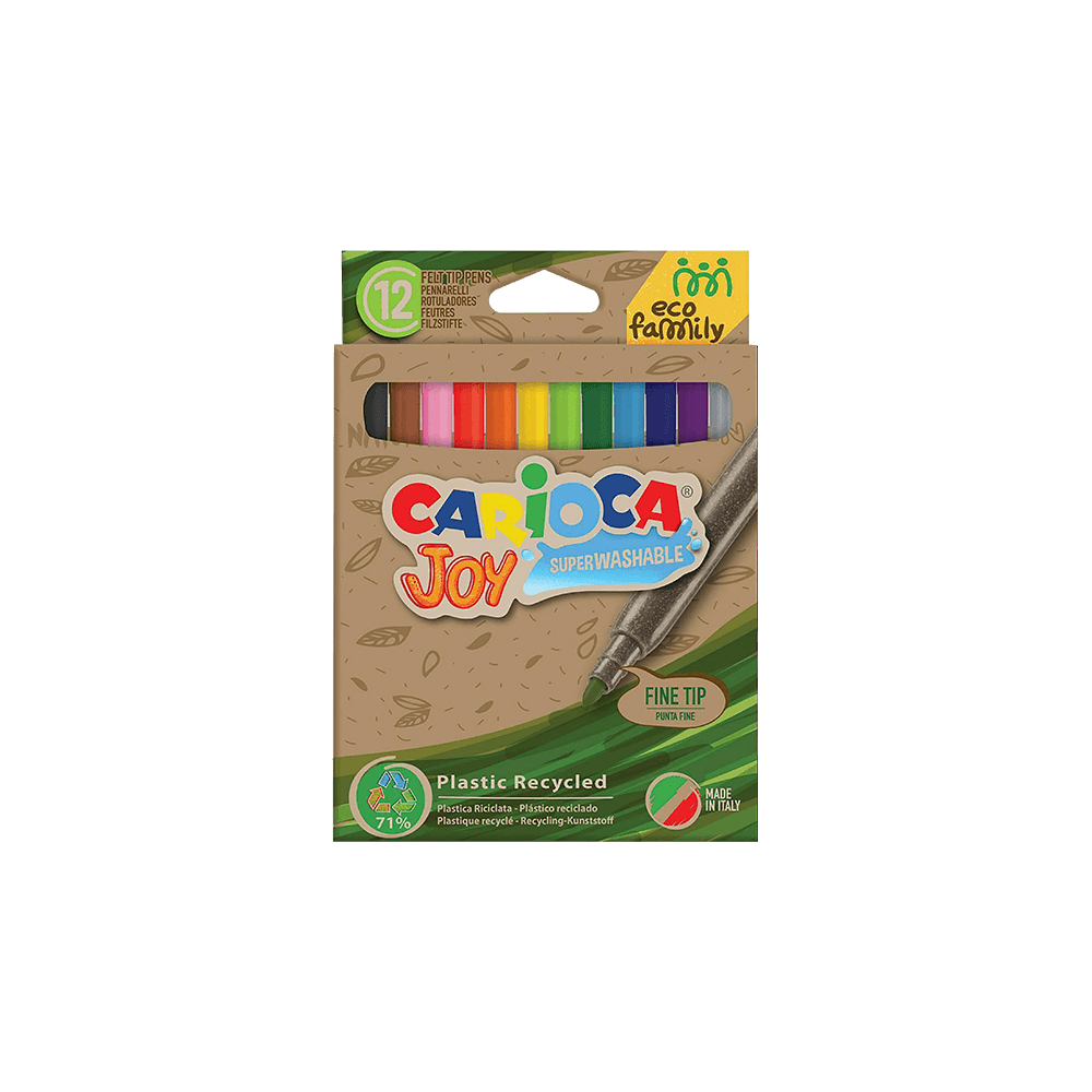 CARIOCA ΜΑΡΚΑΔΟΡΟΙ SUPERWASHABLE 12 ΧΡΩΜΑΤΑ Φ2.8mm JOY ECO FAMILY 12 ΤΕΜΑΧΙΑ