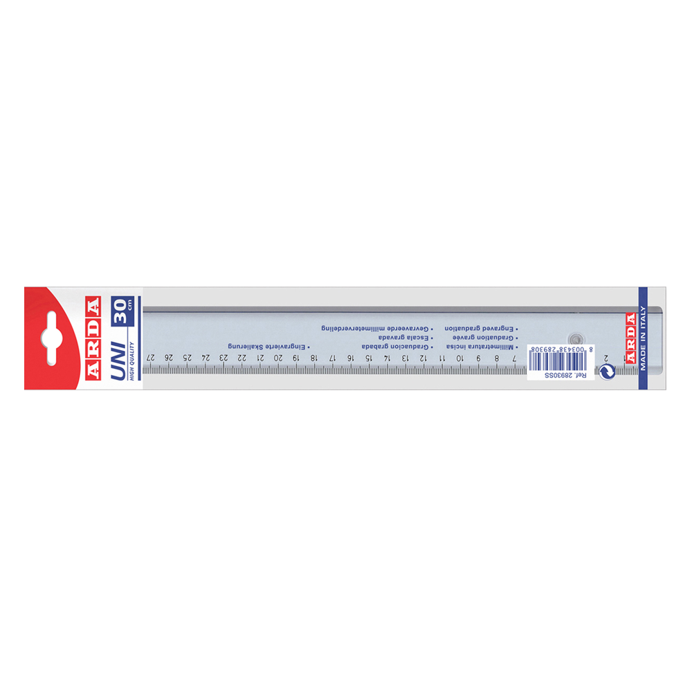ARDA ΥΠΟΔΕΚΑΜΕΤΡΟ BLISTER 30cm ΔΙΑΦΑΝΟ ΓΑΛΑΖΙΟ