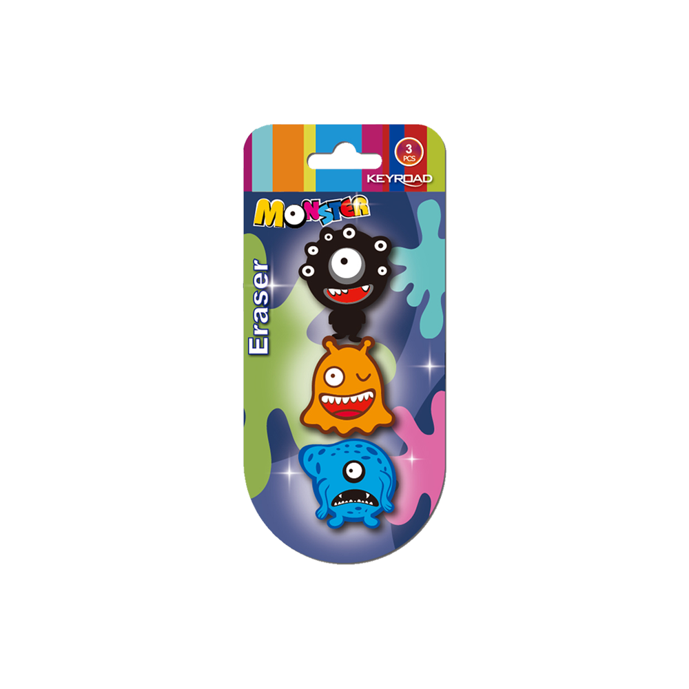 KEYROAD ΓΟΜΑ BLISTER ΣΕT 3 ΤΕΜΑΧΙΑ MONSTERS  (Το προιόν πωλείται σε μεμονωμένα τεμάχια του ενός)