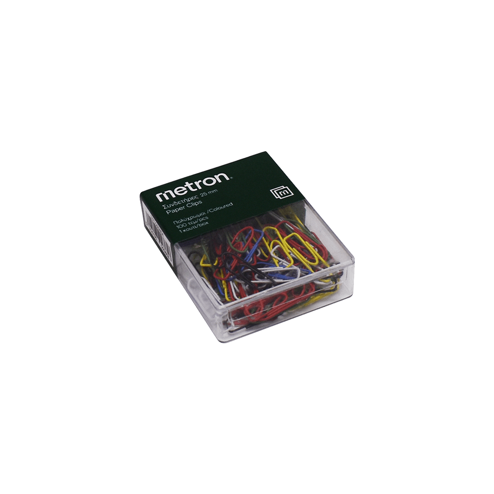 METRON ΣΥΝΔΕΤΗΡΕΣ ΧΡΩΜΑΤΙΣΤΟΙ ΚΟΥΤΙ ΠΛΑΣΤΙΚΟ  25mm 10 ΚΟΥΤΙΑ (Το προιόν πωλείται σε μεμονωμένα τεμάχια του ενός)