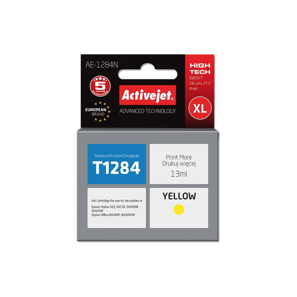 ACTIVE JET INK ΣΥΜΒΑΤΟ ΜΕ EPSON AE-1284N #T1284 YELLOW 13ml (Ν) #C13T12844012