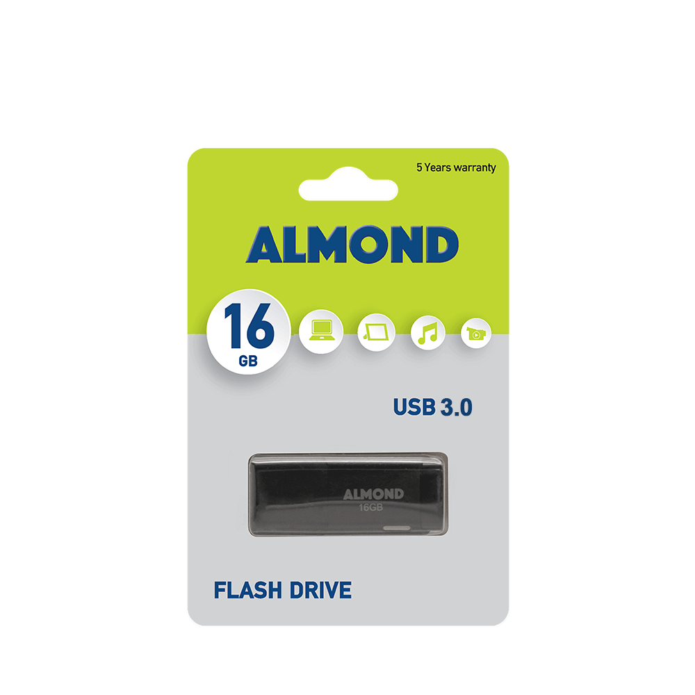 ALMOND FLASH DRIVE USB 3.0 16GB PRIME ΜΑΥΡΟ
