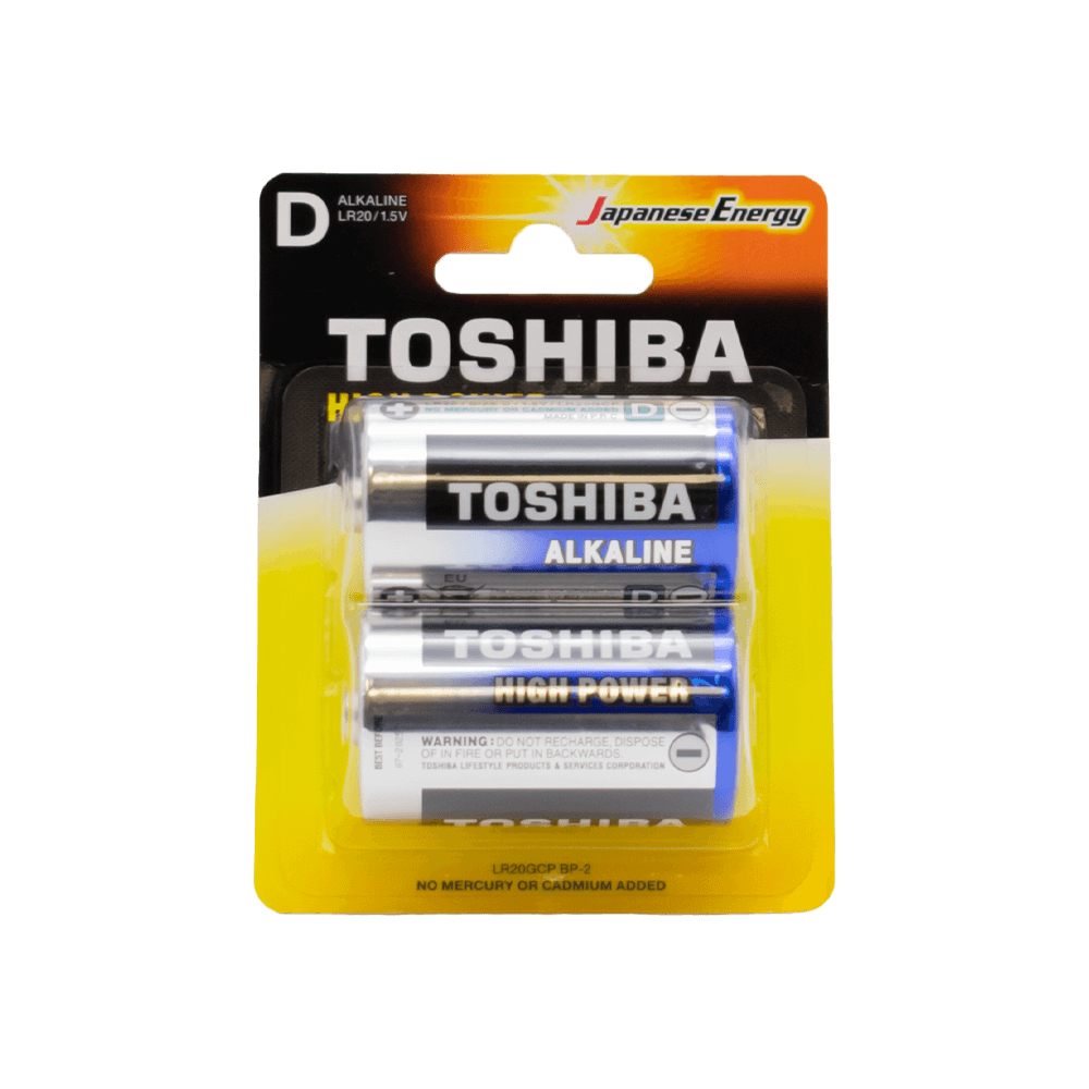 TOSHIBA ΜΠΑΤΑΡΙΑ LR20/1.5V D ΑΛΚΑΛΙΚΗ ΜΕΓΑΛΗ BLISTER 2 ΤΕΜΑΧΙΑ