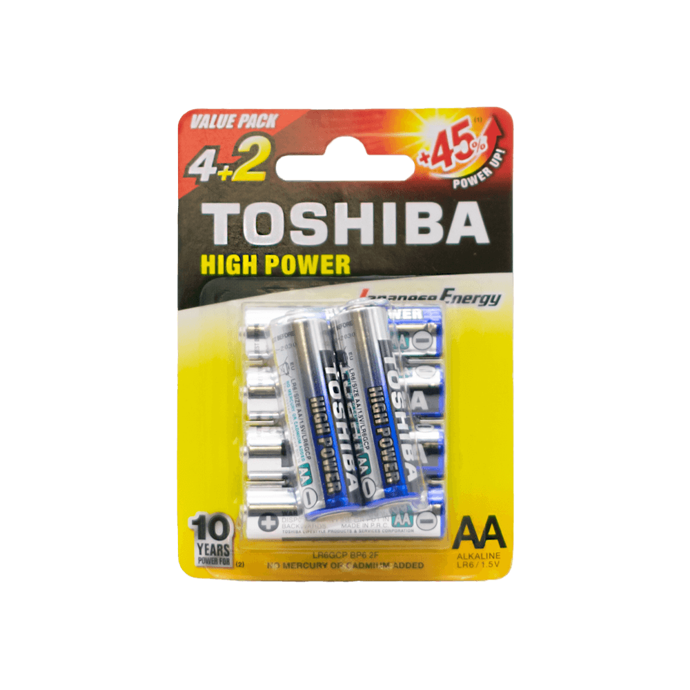 TOSHIBA ΜΠΑΤΑΡΙΑ LR6/1.5V AA ΑΛΚΑΛΙΚΗ BLISTER 4+2 ΤΕΜΑΧΙΑ