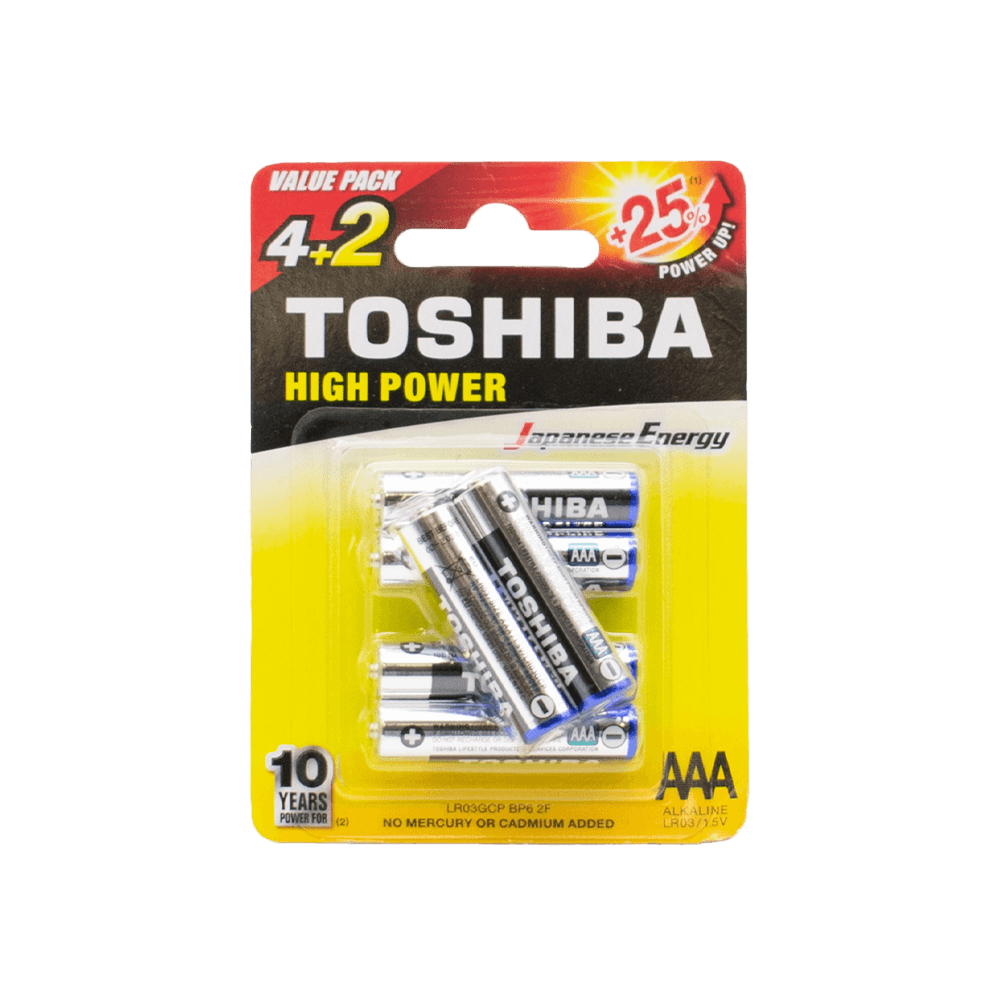 TOSHIBA ΜΠΑΤΑΡΙΑ LR03/1.5V AAA ΑΛΚΑΛΙΚΗ BLISTER 4+2 ΤΕΜΑΧΙΑ