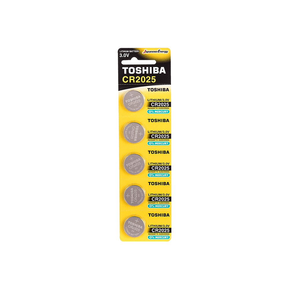 TOSHIBA ΜΠΑΤΑΡΙΑ COIN CR-2025/3V ΛΙΘΙΟΥ BLISTER 5 ΤΕΜΑΧΙΑ