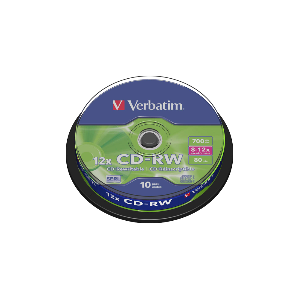 VERBATIM CD-RW 700MB 8-12X CAKEBOX  (Το προιόν πωλείται σε μεμονωμένα τεμάχια του ενός)