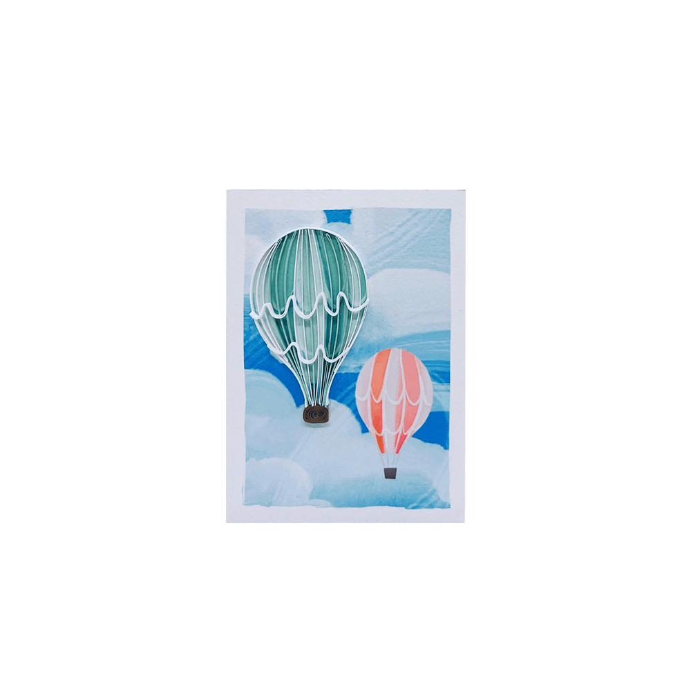 ORIGAMO ΚΑΡΤΑ ΕΥΧΕΤΗΡΙΑ MINI QUILLING ΑΕΡΟΣΤΑΤΑ 10x7.8cm FILIGRANA