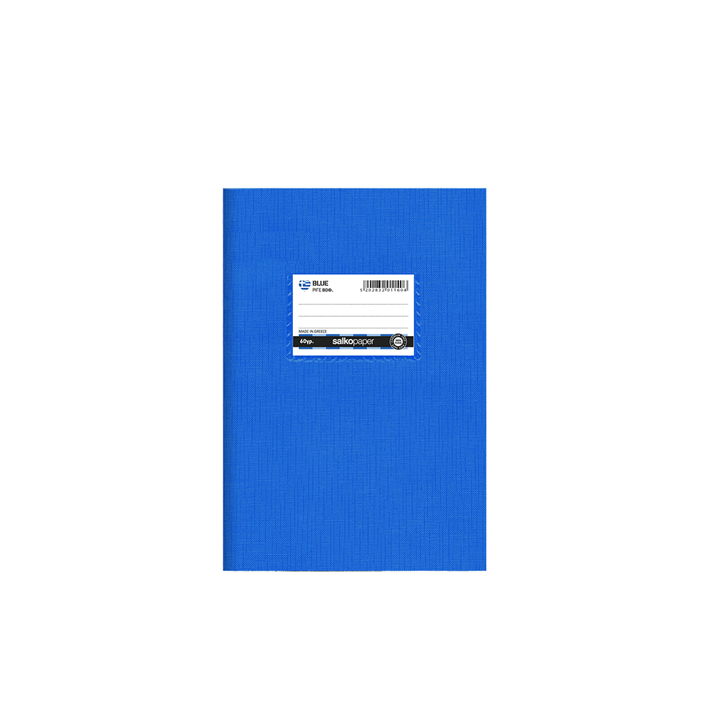 SALKO ΤΕΤΡΑΔΙΟ ΡΙΓΕ 80 ΦΥΛΛΑ ΠΛΑΣΤΙΚΟ 17x25cm ΜΠΛΕ 10 ΤΕΜΑΧΙΑ (Το προιόν πωλείται σε μεμονωμένα τεμάχια του ενός)