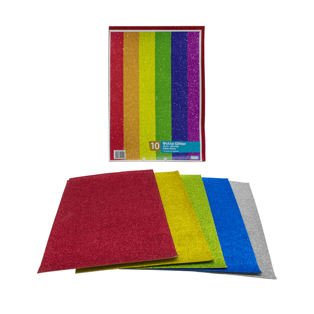 ΦΥΛΛΑ GLITTER 25x35cm 280g/m²  ΑΣΣΟΡΤΙ  (Το προιόν πωλείται σε μεμονωμένα τεμάχια του ενός)