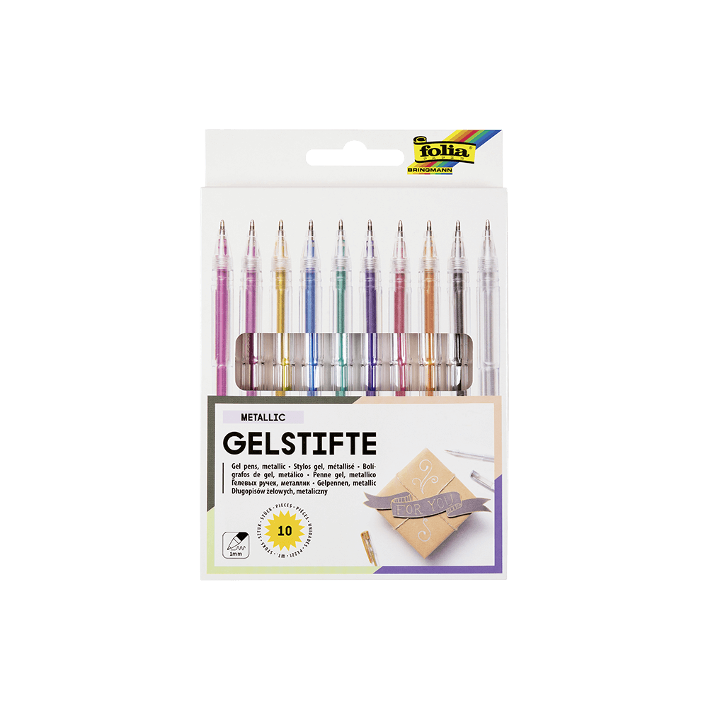 FOLIA ΣΤΥΛΟ GEL ΜΕΤΑΛΛΙΚΑ ΧΡΩΜΑΤΑ 10 ΤΕΜΑΧΙΑ