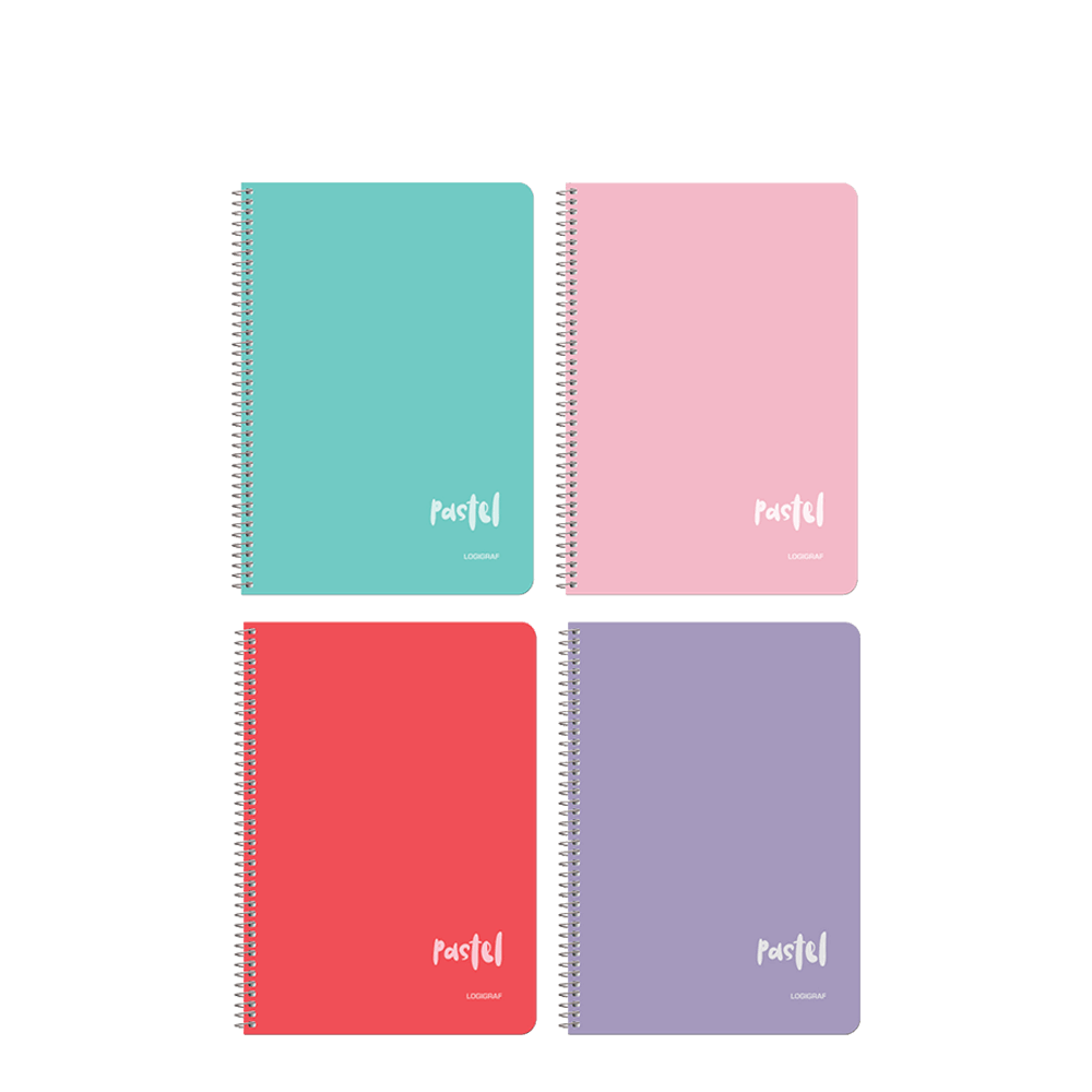 LOGIGRAF ΤΕΤΡΑΔΙΟ ΡΙΓΕ ΣΠΙΡΑΛ ΑΣΦΑΛΕΙΑΣ 120 ΦΥΛΛΑ 4 ΘΕΜΑΤΑ 21x29cm PASTEL