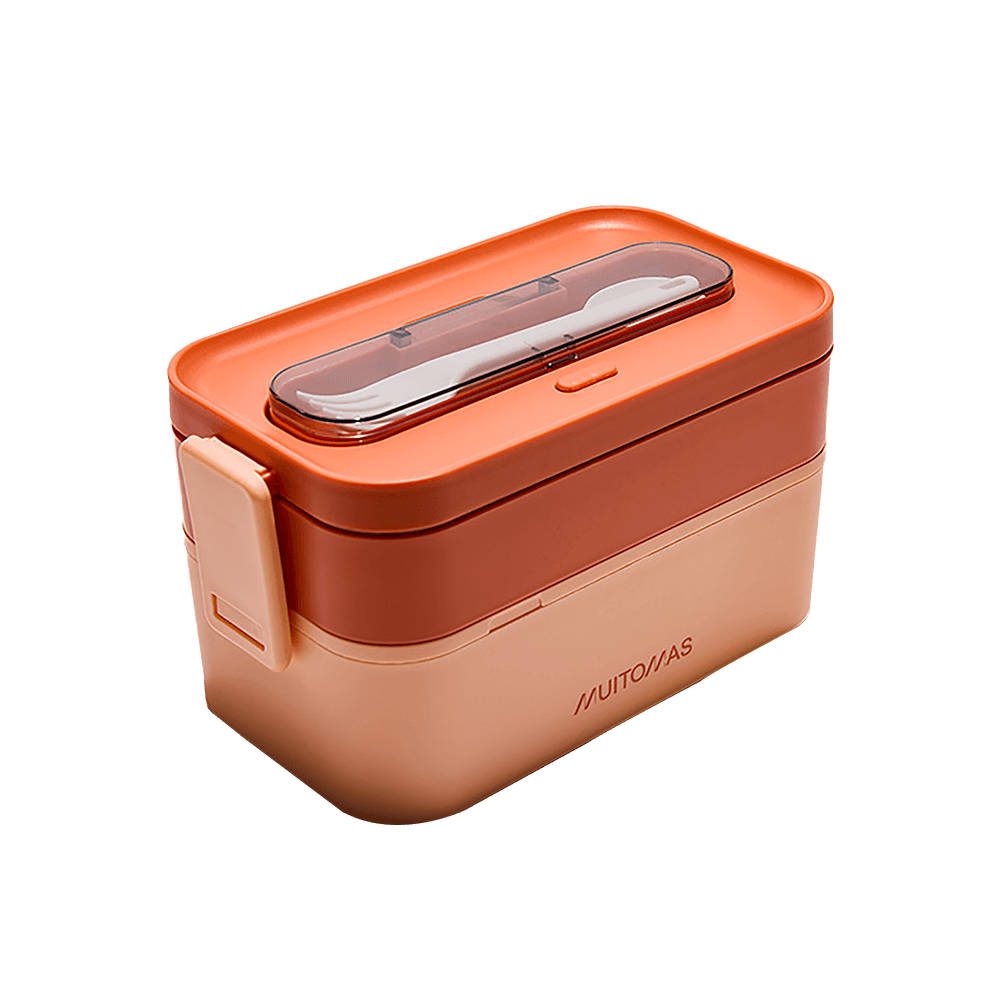 MUITOMAS ΦΑΓΗΤΟΔΟΧΕΙΟ 2 ΕΠΙΠΕΔΩΝ ΜΕ ΜΑΧΑΙΡΟΠΙΡΟΥΝΑ ΠΛΑΣΤΙΚΟ 1700ml 22.5x12.5