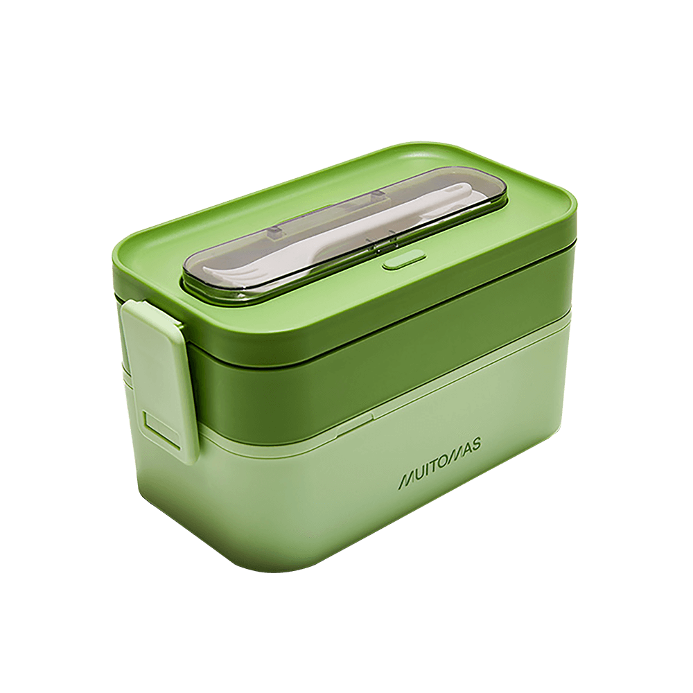 MUITOMAS ΦΑΓΗΤΟΔΟΧΕΙΟ 2 ΕΠΙΠΕΔΩΝ ΜΕ ΜΑΧΑΙΡΟΠΙΡΟΥΝΑ ΠΛΑΣΤΙΚΟ 1700ml 22.5x12.5