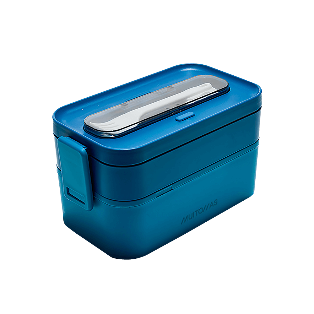 MUITOMAS ΦΑΓΗΤΟΔΟΧΕΙΟ 2 ΕΠΙΠΕΔΩΝ ΜΕ ΜΑΧΑΙΡΟΠΙΡΟΥΝΑ ΠΛΑΣΤΙΚΟ 1700ml 22.5x12.5