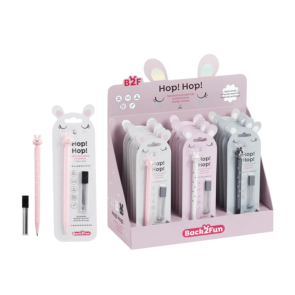 BACK2FUN ΒΙΤΡΙΝΑ ΓΕΜΑΤΗ ΜΟΛΥΒΙ ΜΗΧΑΝΙΚΟ 0.5mm & ΜΥΤΕΣ 2B BLISTER 2Τ BUNNY ΑΣΣΟ? (Το προιόν πωλείται σε μεμονωμένα τεμάχια το