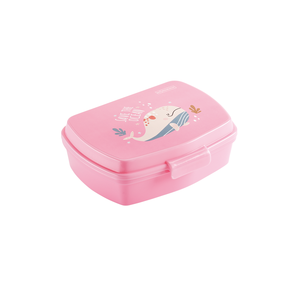 MIQULERIUS ΚΟΥΤΙ ΦΑΓΗΤΟΥ 15.8x11x5.3cm SAVE THE OCEAN ΡΟΖ