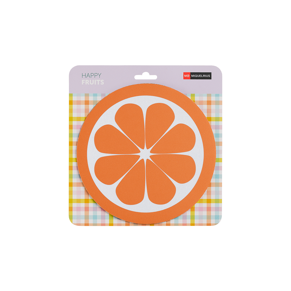 MIQUELRIUS MOUSE PAD BLISTER 21.7x22.8cm 200mm HAPPY FRUITS ΠΟΡΤΟΚΑΛΙ