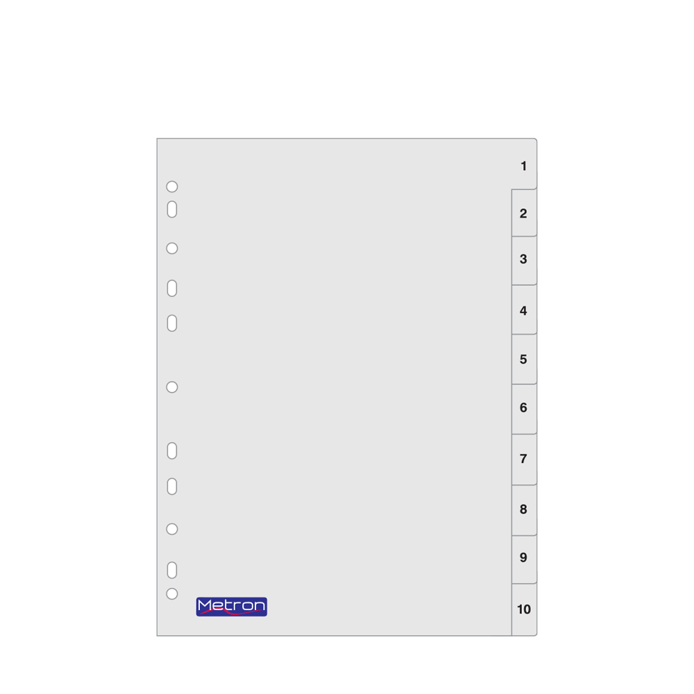 METRON ΔΙΑΧΩΡΙΣΤΙΚΑ ΑΡΙΘΜΟΙ 1-10 ΠΛΑΣΤΙΚΟ Α4