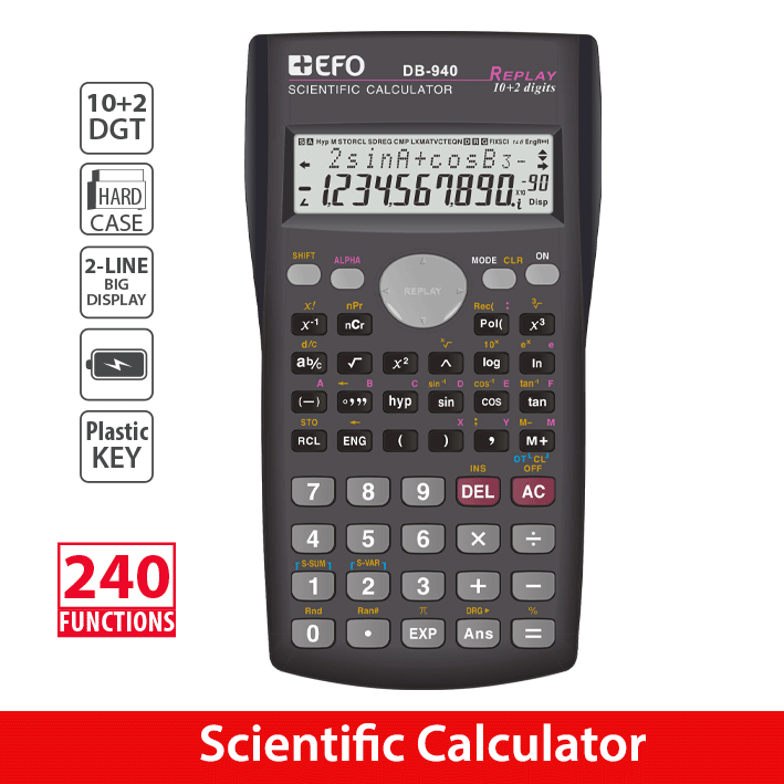Επιστημονική Αριθμομηχανή +Efo DB-940 240 συναρτήσεις 12 ψηφία 9x16cm