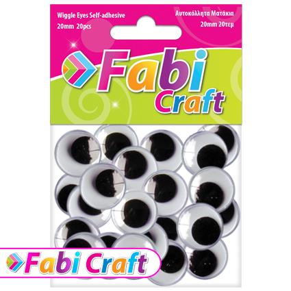 Ματάκια Αυτοκόλλητα Fabi 20mm 20τεμ