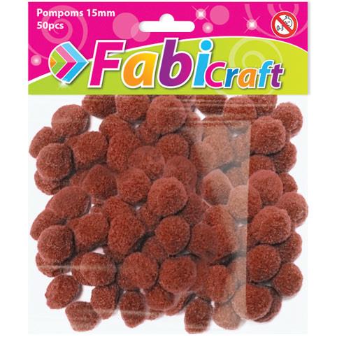 POMPOMS FABI 1.5CM 50 ΤΜΧ. ΚΑΦΕ