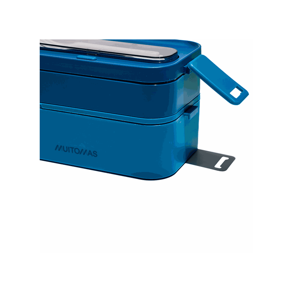 MUITOMAS ΦΑΓΗΤΟΔΟΧΕΙΟ 2 ΕΠΙΠΕΔΩΝ ΜΕ ΜΑΧΑΙΡΟΠΙΡΟΥΝΑ ΠΛΑΣΤΙΚΟ 1700ml 22.5x12.5