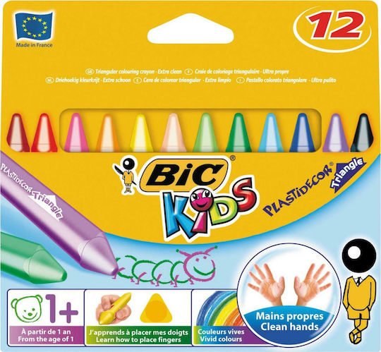 BIC KIDS PLASTICDECOR TRIANGLE ΣΕΤ ΚΗΡΟΜΠΟΓΙΕΣ 12 ΤΜΧ.