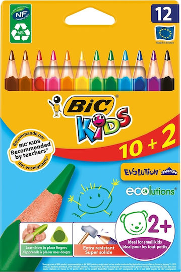 BIC KIDS EVOLUTION TRIANGLE ΣΕΤ ΞΥΛΟΜΠΟΓΙΕΣ 12 ΤΜΧ.
