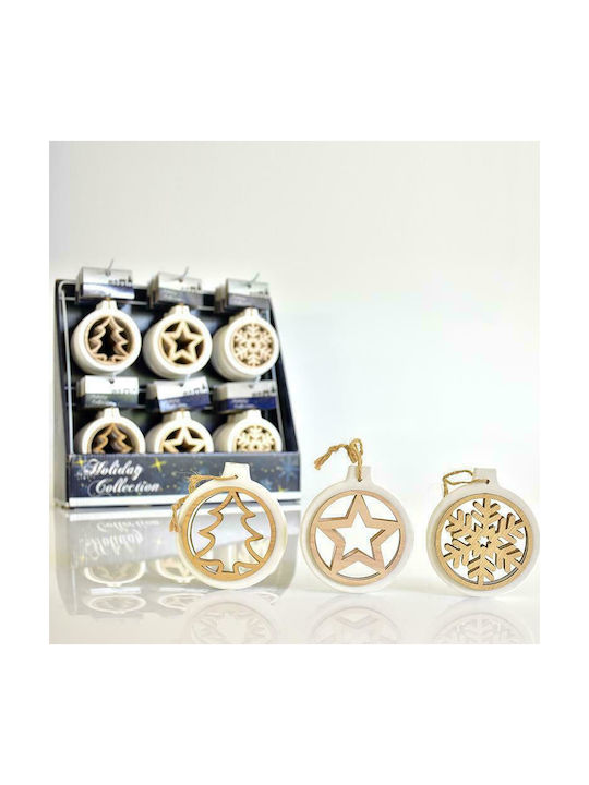 ΞΥΛΙΝΑ ΣΤΡΟΓΓΥΛΑ ΣΤΟΛΙΔΙΑ ΣΕ 3 ΣΧΕΔΙΑ, 9cm EUROLAMP