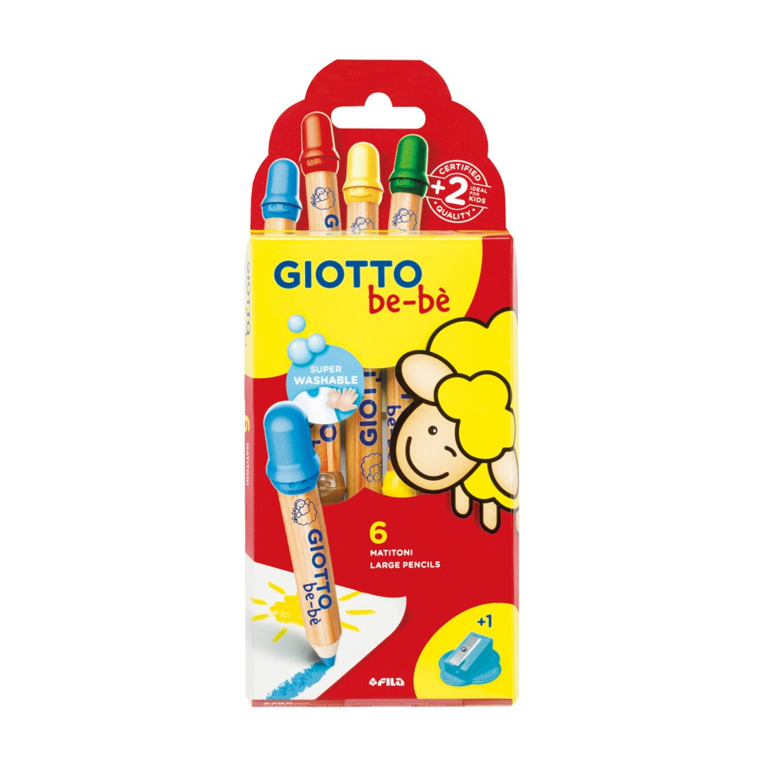 Giotto be-be Ξυλομπογιές 6τμχ με ξύστρα (Ν)
