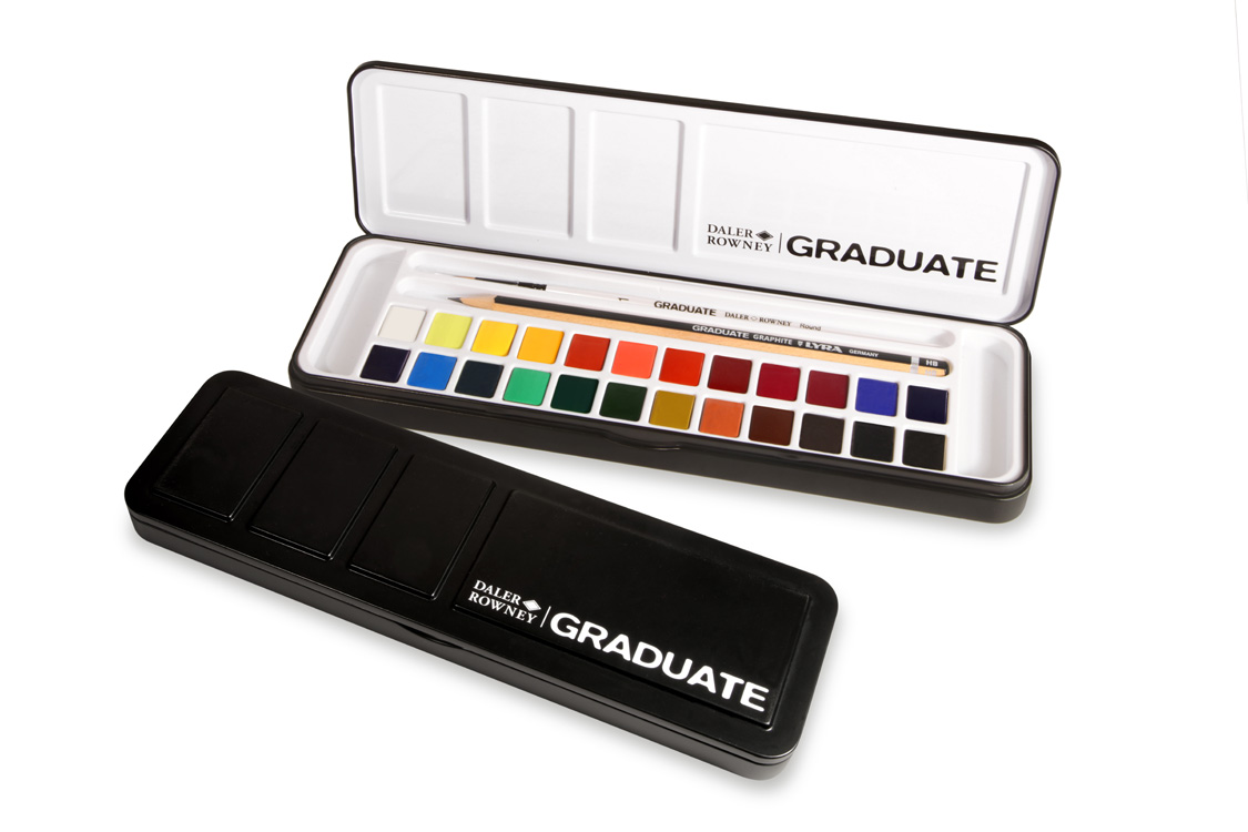 Graduate Χρώματα Ακουαρέλας σε Σετ Metal Box Half Pan 24 χρώματα