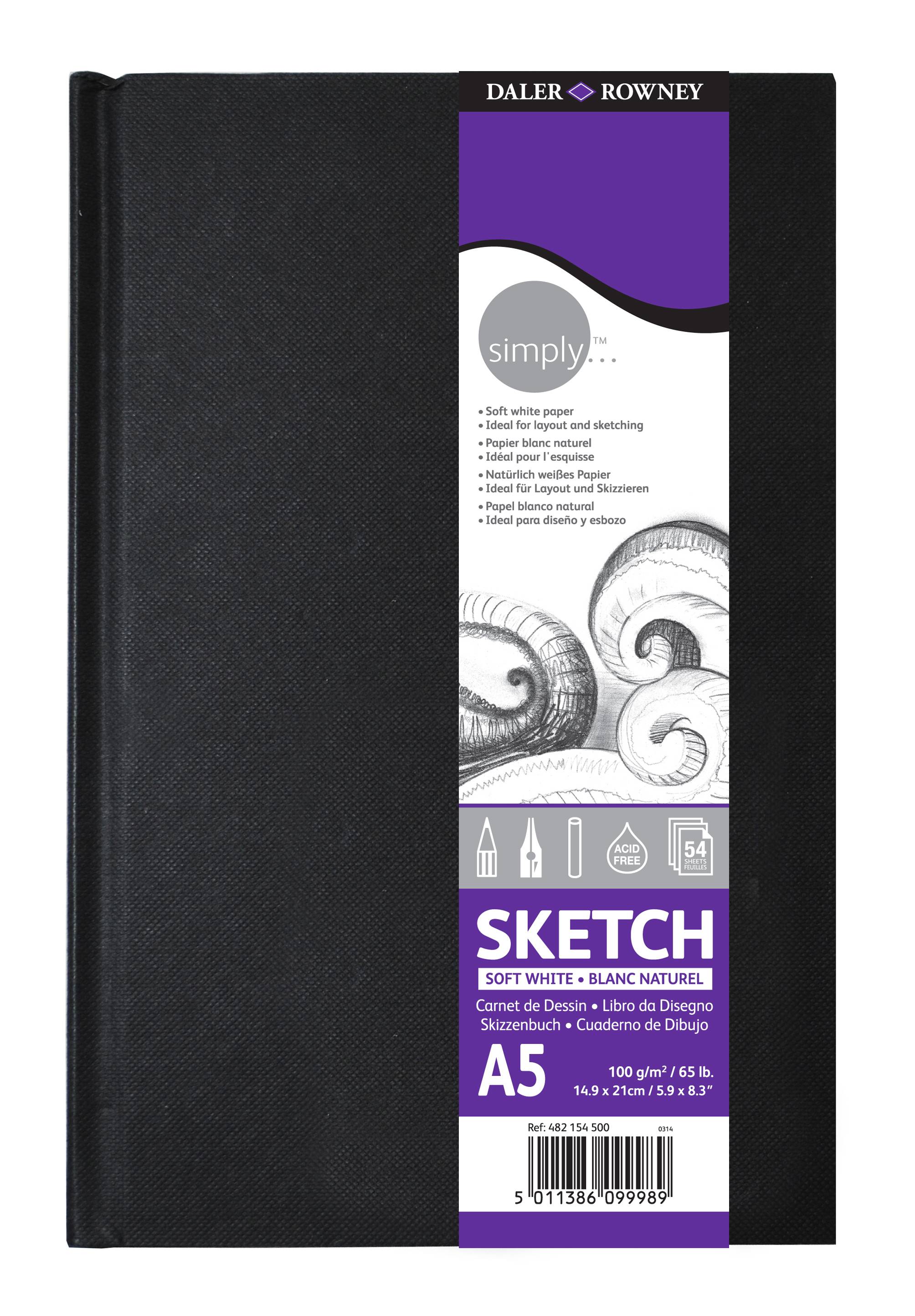 Daler-Rowney Simply A5 hardbound Sketchbook, 21?14,9 cm, 100 gr/m², 54 φύλλα