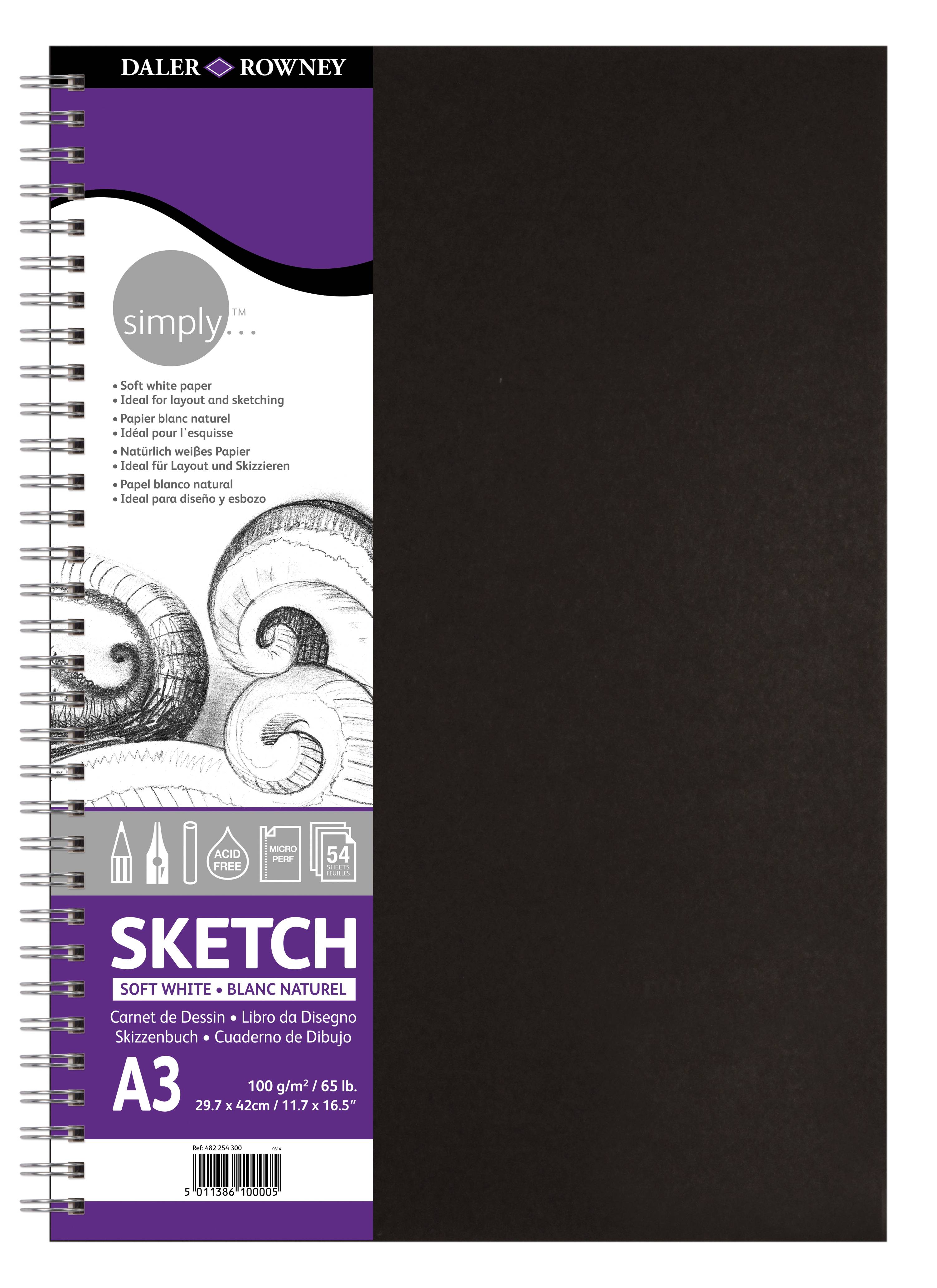 Simply Sketchbook Soft White Wirebound Α3 100g 54φύλλα