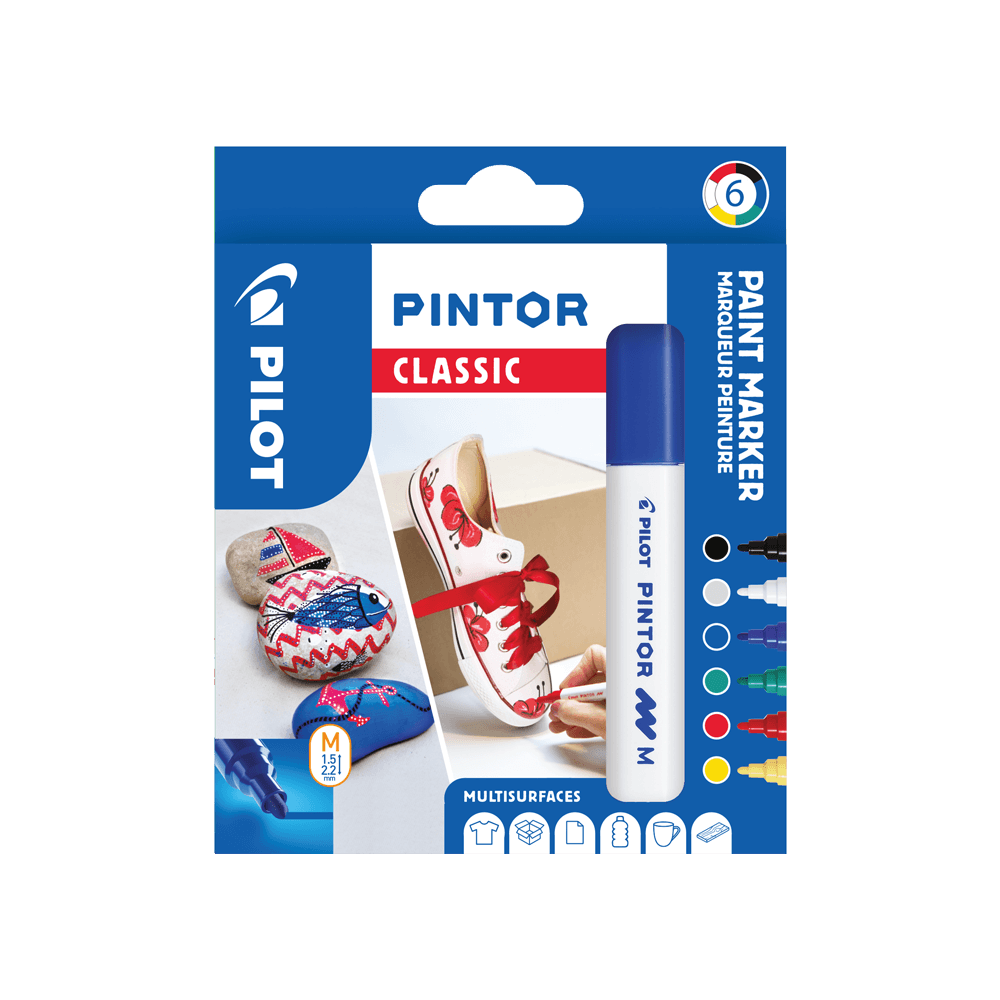 PILOT ΜΑΡΚΑΔΟΡΟΙ PINTOR MEDIUM CLASSIC ΣΕΤ 6 ΤΕΜΑΧΙΑ