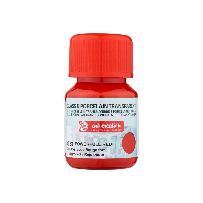 Royal Talens Art Creation Glass & Porcelain Transparent Υγρό Χρώμα Χειροτεχνίας κόκκινο για Πορσελάνη και Γυαλί 3023 30ml