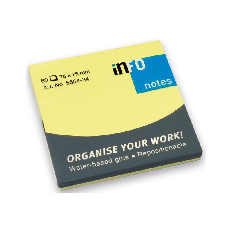 ΧΑΡΤΑΚΙΑ INFO 5654-34 ΚΙΤΡ.ΦΩΣΦ.75Χ75(80Φ) 12ΤΕΜ