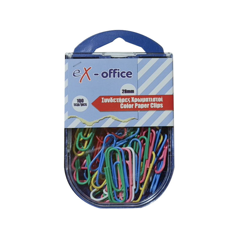 ΣΥΝΔΕΤΗΡΕΣ EX-OFFICE NO3 ΧΡΩΜΑΤΙΣΤΟΙ Κ.100ΤΕΜ 401476