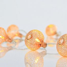 LED ΣΕΙΡΑ ΜΕ ΧΡΥΣΑ ΜΕΤΑΛΛΙΚΑ ΔΙΑΚΟΣΜΗΤΙΚΑ ΜΠΑΤΑΡΙΑΣ 10 ΘΕΡΜΑ ΛΕΥΚΑ LED