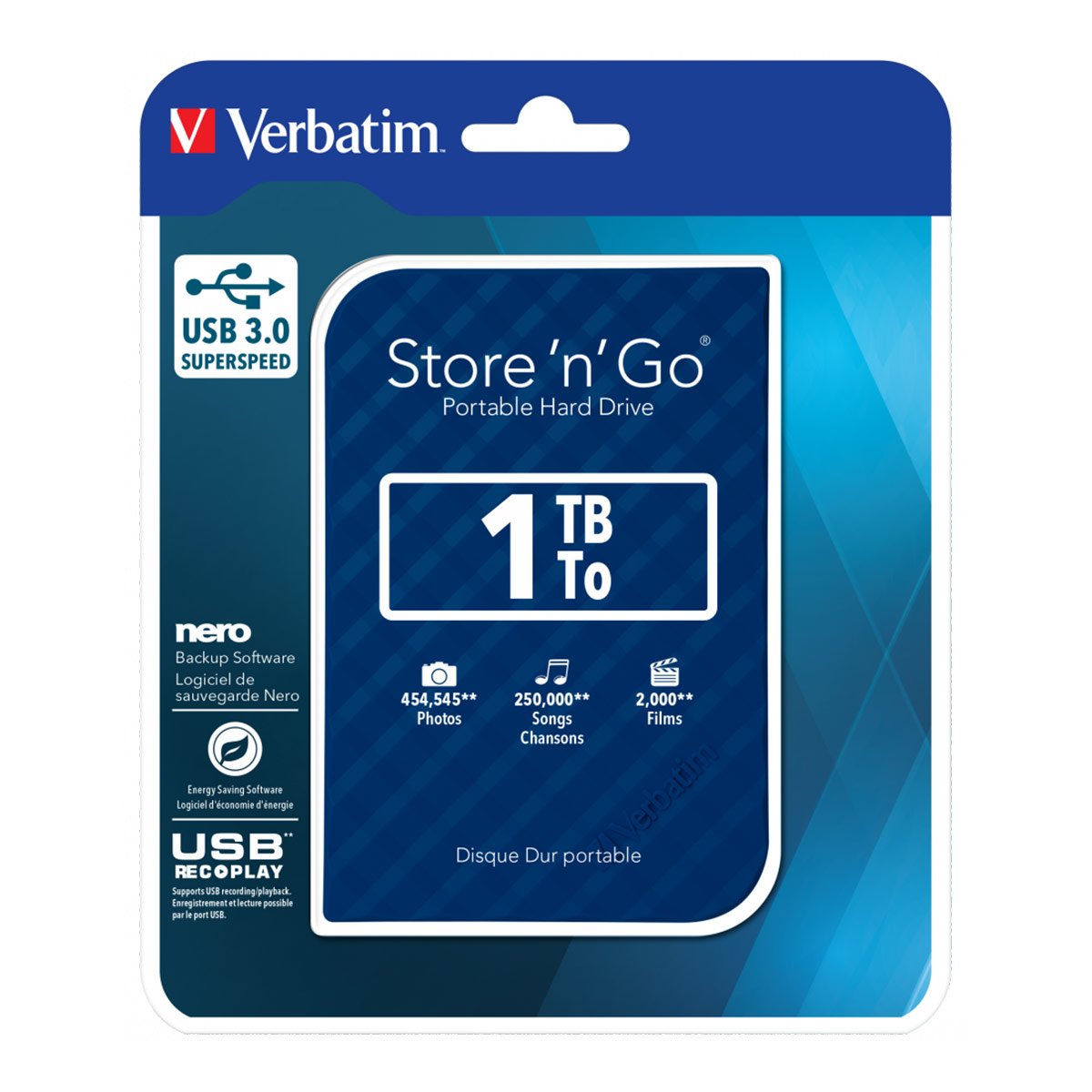 Verbatim Store 'n' Go Gen 2 USB 3.0 Εξωτερικός HDD 1TB 2.5"