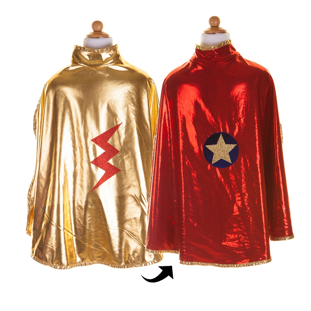 Great Pretenders Κάπα Σούπερ Ήρωα διπλής όψης Χρυσή-Κόκκινη 4-6 ετών