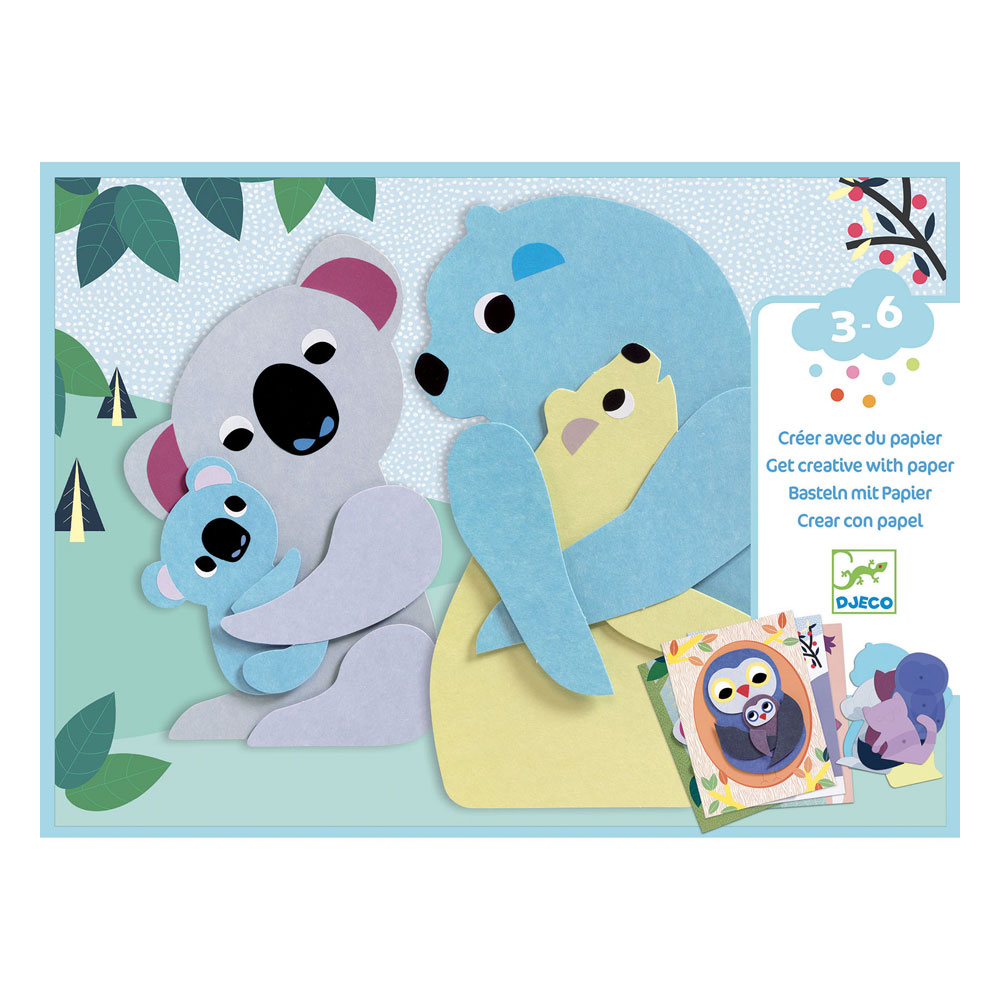 Djeco Κολάζ με αυτοκόλλητα Αγκαλιές ζώων